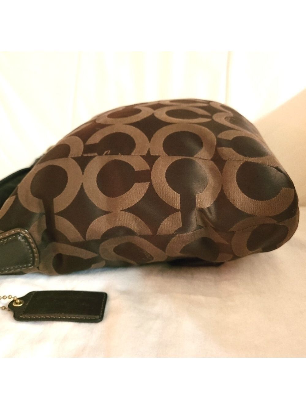 Coach Kristin Y2K Op Art Hobo Signature Monogram Shoulder Bag Chocolate Brown - Picture 5 of 16